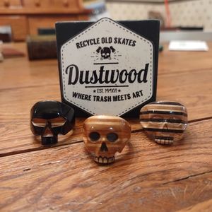 Dustwood skull rings hand carved